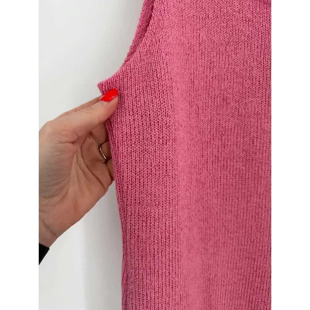 Daphnea Paris Knit‎ Maxi Dress Womens L Pink Sleeveless Barbiecore Coquette Chic